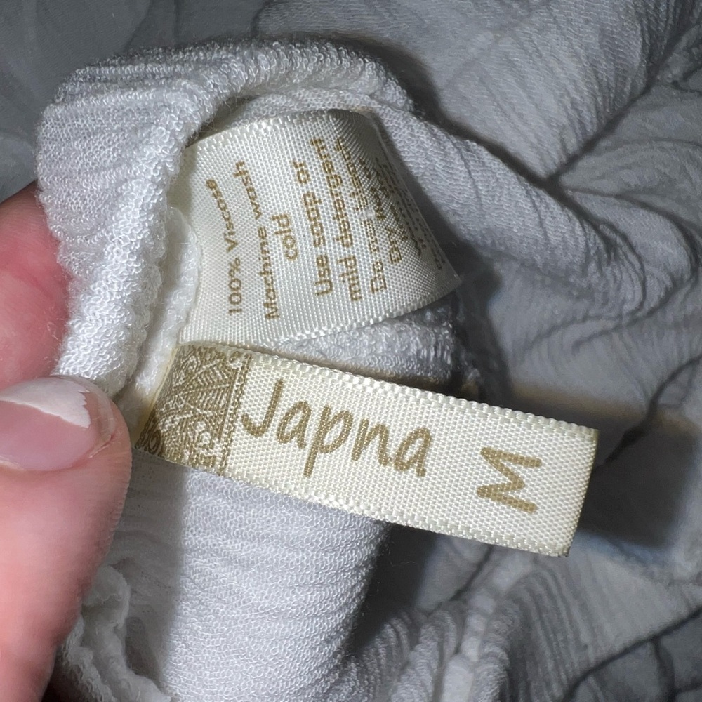 Japna White Shorts Romper with Black Embroidery - Picture 3 of 3